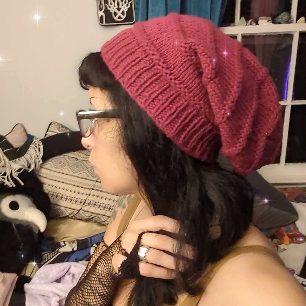 Slouchy Maroon Beanie